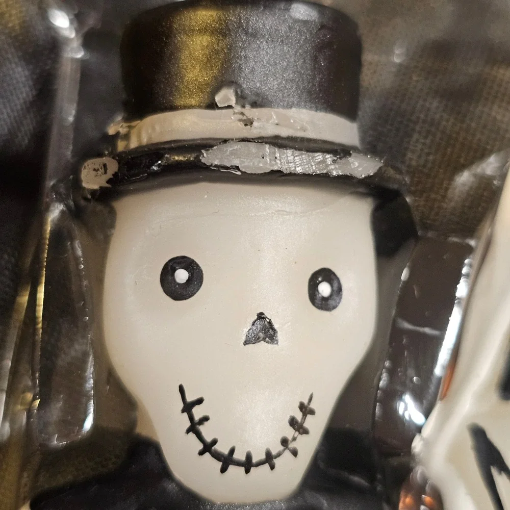 Pier 1 Imports Skeleton Bride and Groom Taper Candles Halloween Decor 10in 2pc